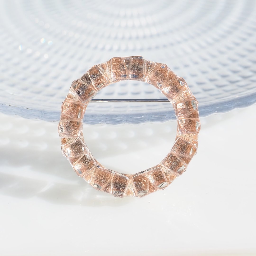 Glass ring (ring [clear]) brooch [made to order] - 胸针 - 玻璃 白色