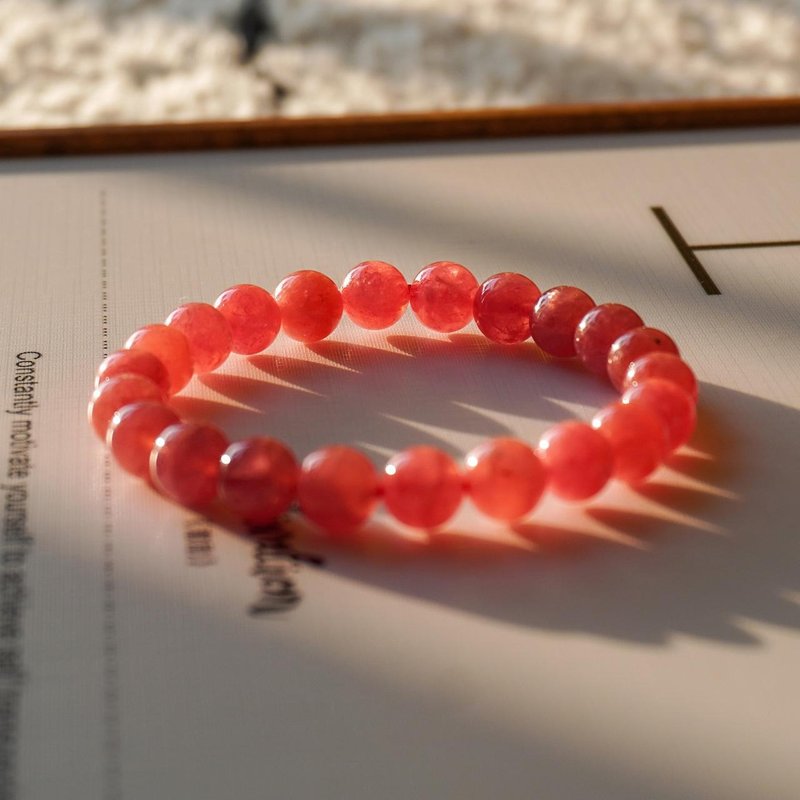 红纹石 招正桃花 提升爱情运 疗愈情伤 - 手链/手环 - 水晶 红色