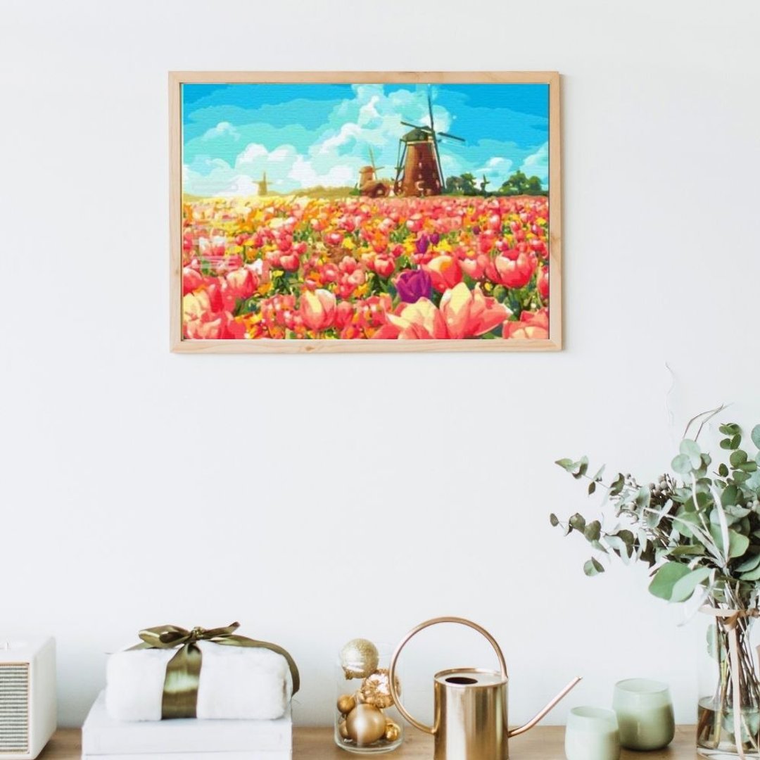 荷兰郁金香花园 数字油画 - 插画/绘画/写字 - 其他材质 