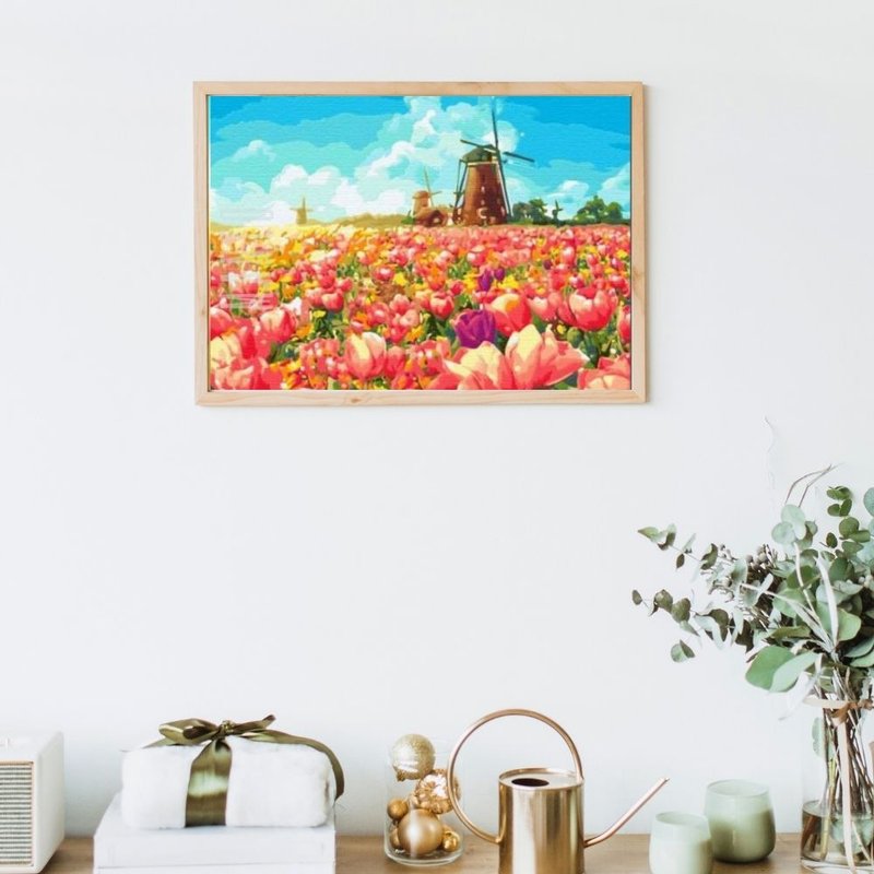 荷兰郁金香花园 数字油画 - 插画/绘画/写字 - 其他材质 