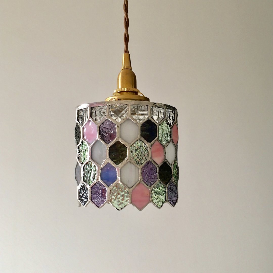 Pendant Light Jewel Night Purple &amp; Green Glass Bay View - 灯具/灯饰 - 玻璃 多色