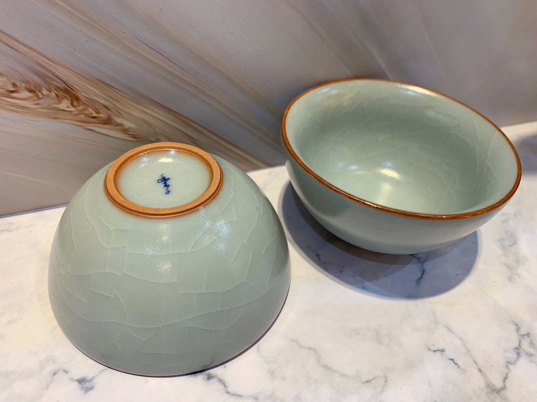 台湾汝窑大师林德丰 - 汝窑贝思对杯(现货+预购) - 茶具/茶杯 - 陶 蓝色