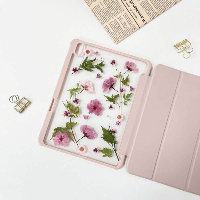 粉红芳菲手作押花iPad壳 iPad Air 11寸 13寸 iPad Pro 11寸 13寸 - 手机壳/手机套 - 植物．花 