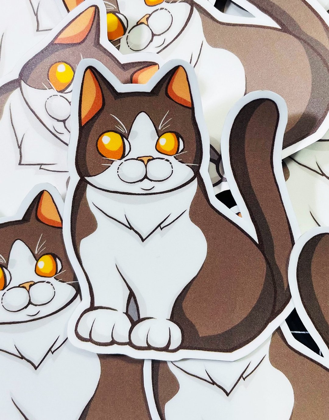 黑白猫 乳牛猫 贴纸 -雾面 厚磅 超耐磨贴纸 防刮 防水贴纸 车贴 - 贴纸 - 纸 