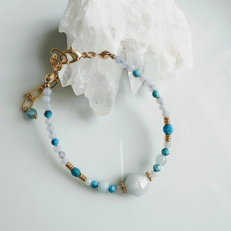 C.Lady晶女子。脉轮水晶系列－蓝纹石水晶手链 - 手链/手环 - 水晶 蓝色