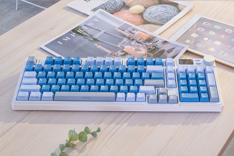 irocks K85R 机械式键盘-热插拔-RGB背光-极光蓝 注音版 - 电脑配件 - 其他材质 