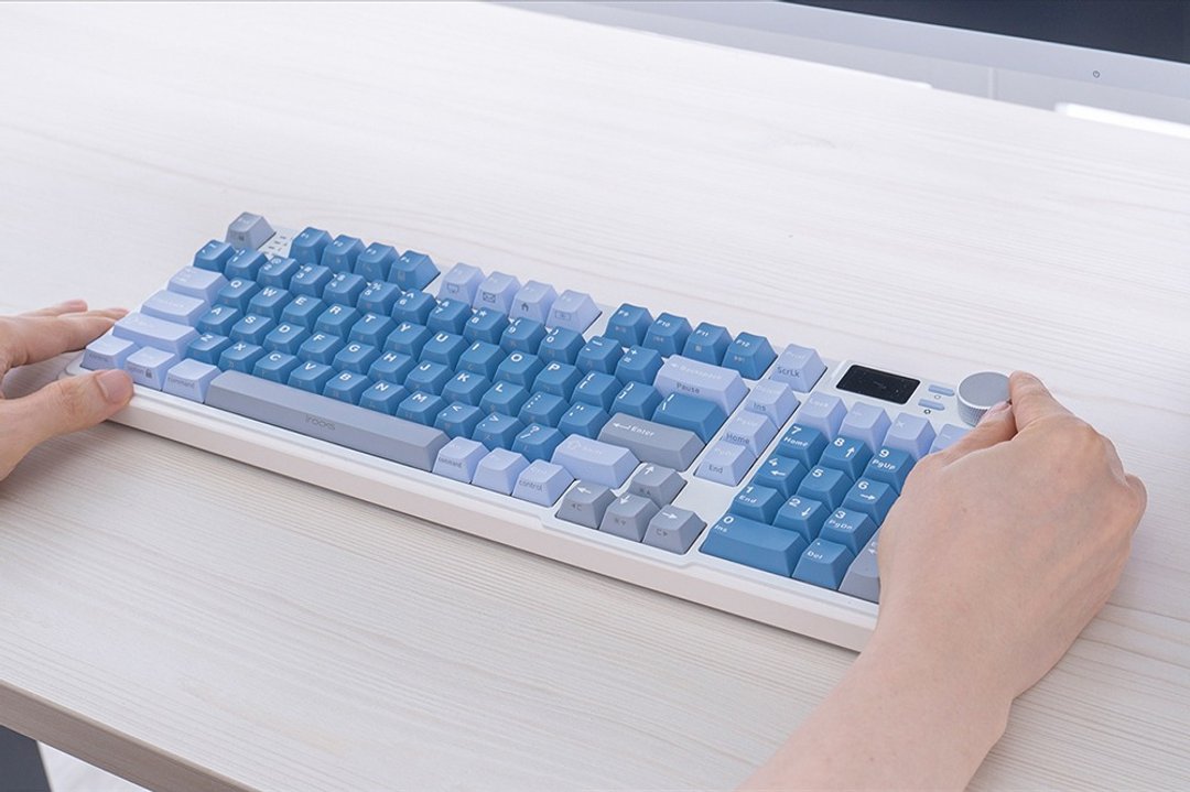 irocks K85R 机械式键盘-热插拔-RGB背光-极光蓝 注音版 - 电脑配件 - 其他材质 