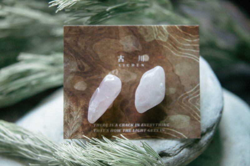 CRACK | 矿物系耳环 |  EARRINGS - 耳环/耳夹 - 玉石 粉红色