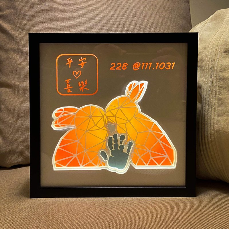 【Two兔 小手印】 定制款 立体纸雕气氛灯 | 小夜灯 | 居家装饰 - 灯具/灯饰 - 纸 白色