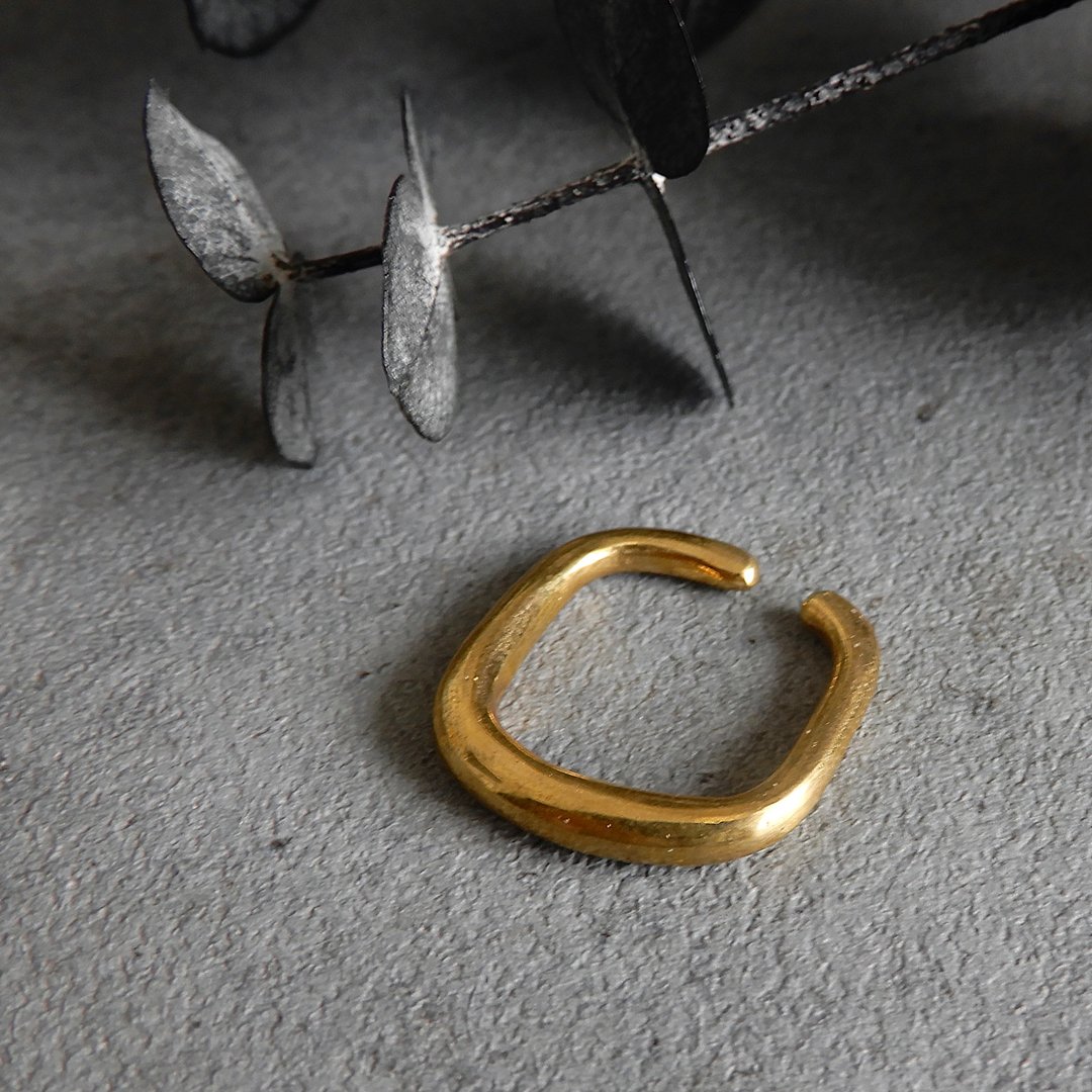 Swag Ear Cuff 方形 / brass C088 - 耳环/耳夹 - 铜/黄铜 金色
