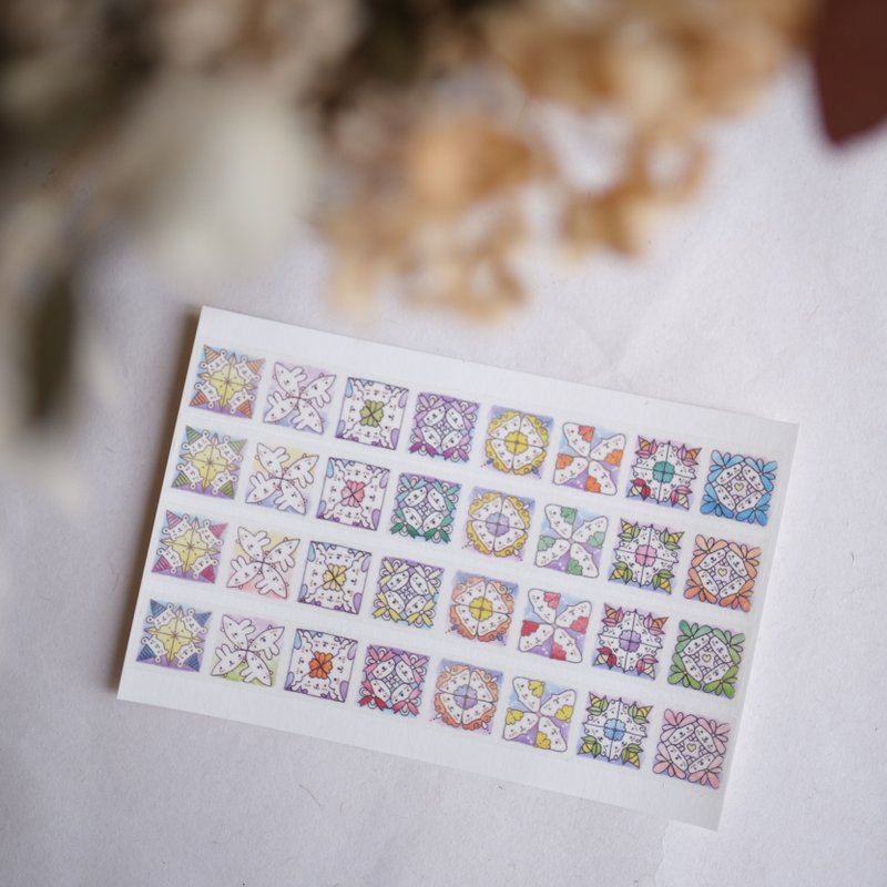 小动物万花筒I 花砖纸胶带 - 纸胶带 - 纸 