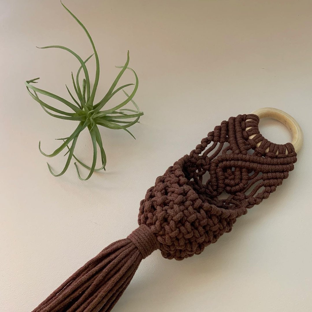 Macrame  编织 植物小型水滴收纳吊饰 - 摆饰 - 棉 多色