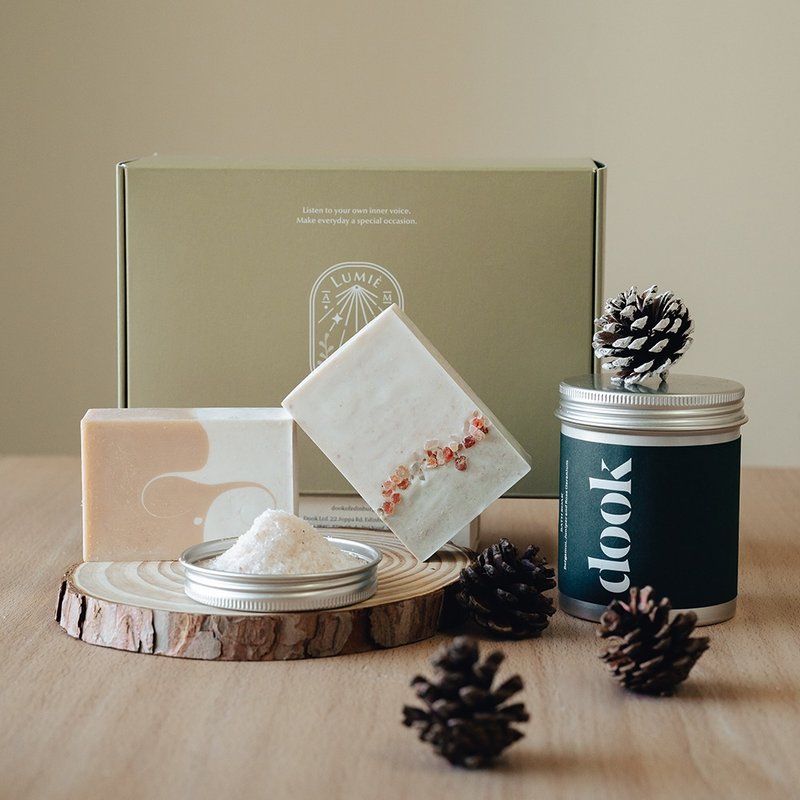 【24小时快速出货】肌肤保养礼盒 (浴盐+手工盐皂) - 沐浴用品 - 精油 绿色