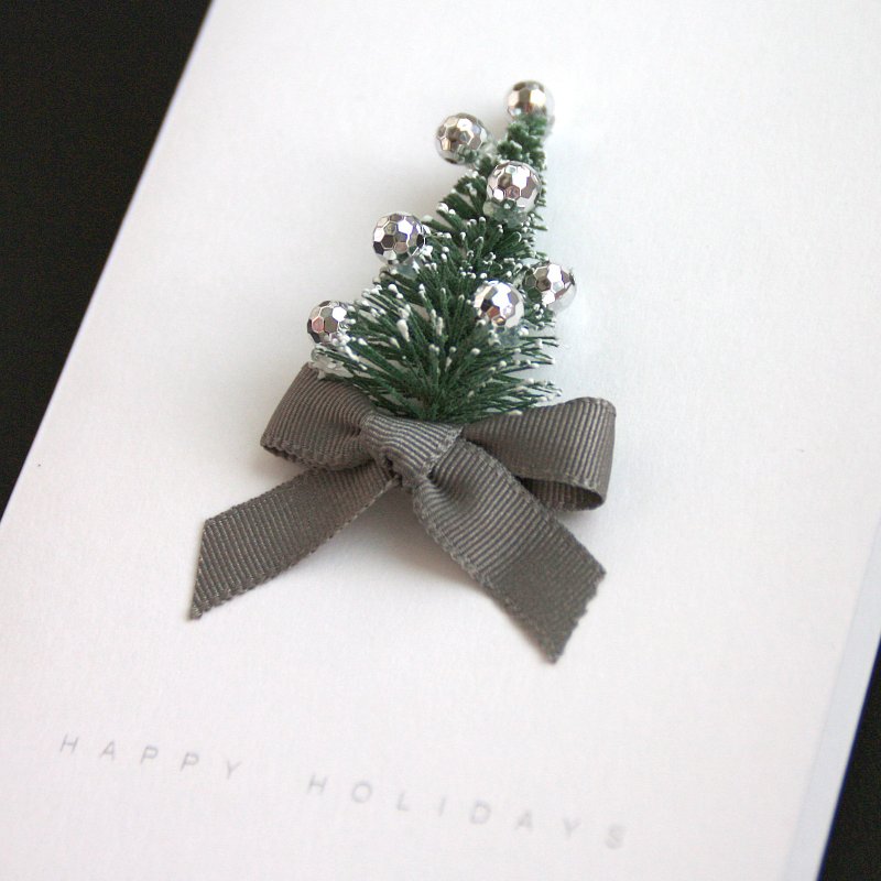 Happy Holidays银色圣诞树卡片 圣诞卡片 - 卡片/明信片 - 其他材质 银色