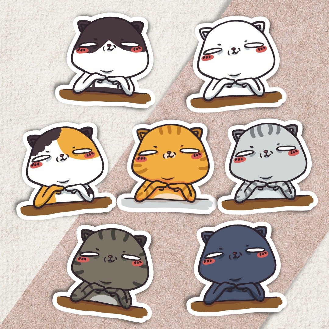猫咪贴纸 / 我静静的看着你 / pvc / 5cm - 贴纸 - 其他材质 多色