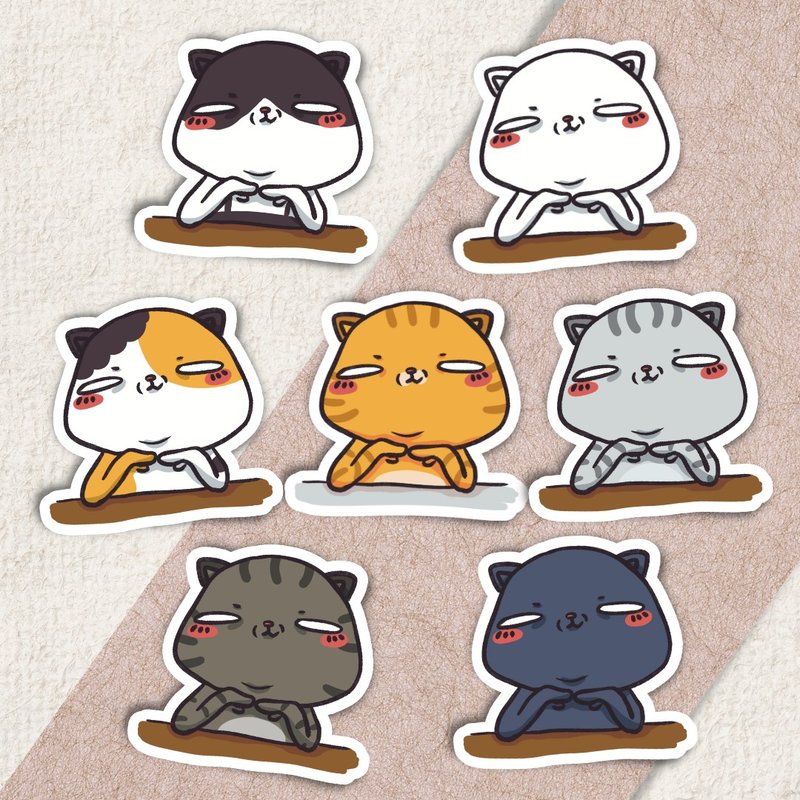 猫咪贴纸 / 我静静的看着你 / pvc / 5cm - 贴纸 - 其他材质 多色