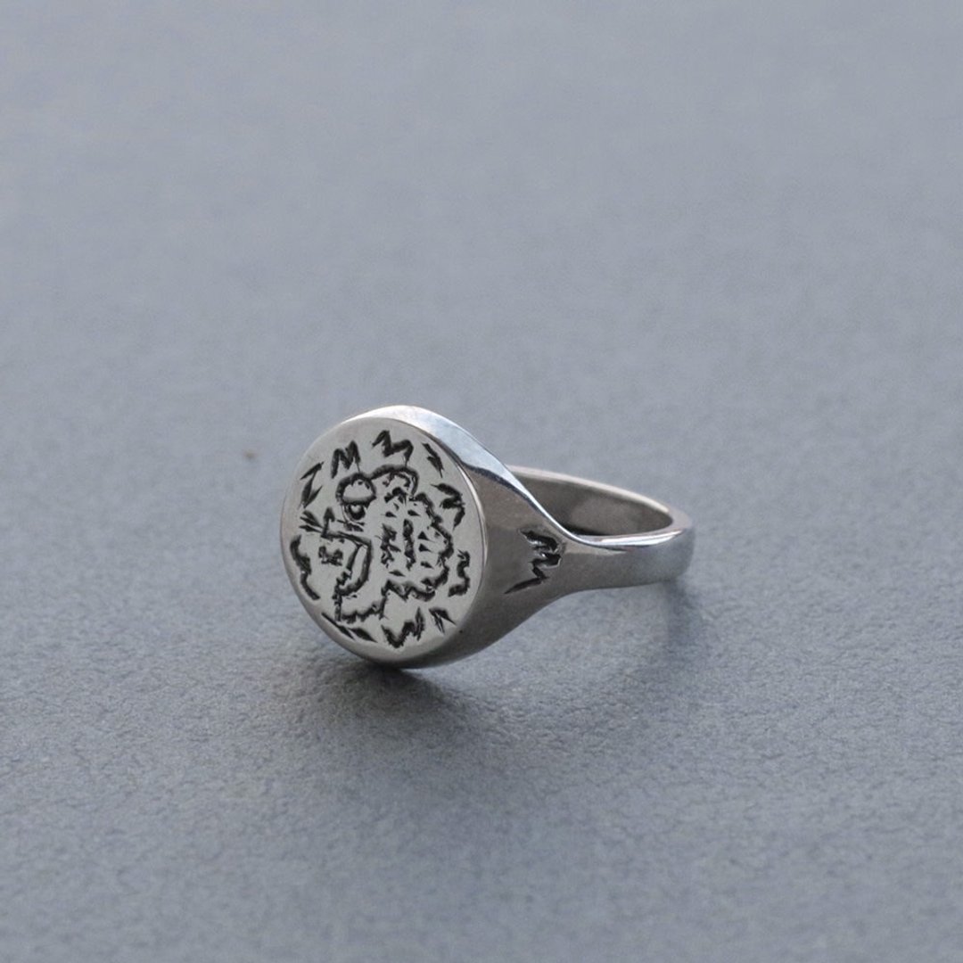 Reserved item: Signet ring 06 - Tiger #13 - 戒指 - 其他金属 银色