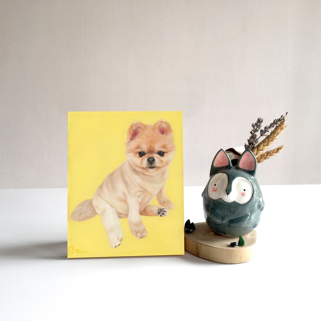 定制化油画宠物│纯手工绘制无框画│毛小孩│宠物│宠物肖像 - 订制画像 - 颜料 多色