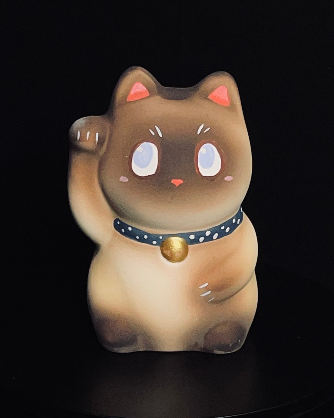 手绘石膏招财猫扩香石 - 香薰/精油/线香 - 其他材质 咖啡色