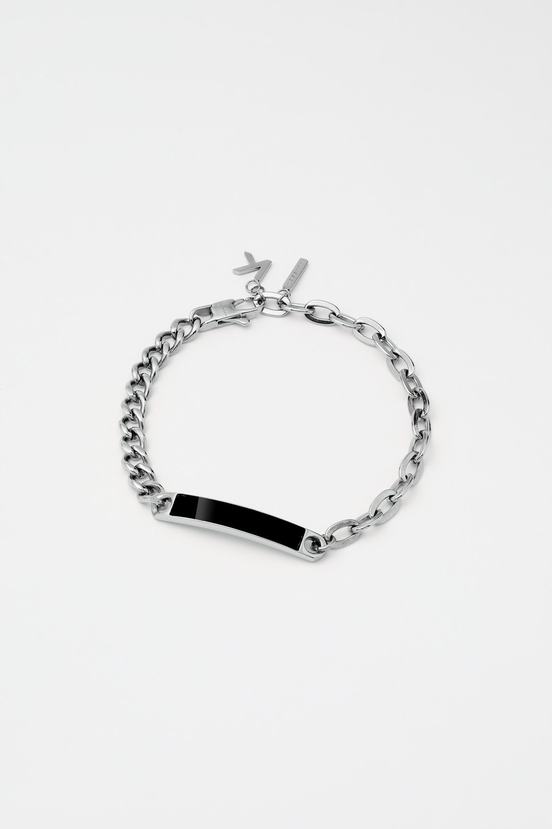 Chain2Chain Silver & Black Enamel Bracelet  手链 - 手链/手环 - 不锈钢 