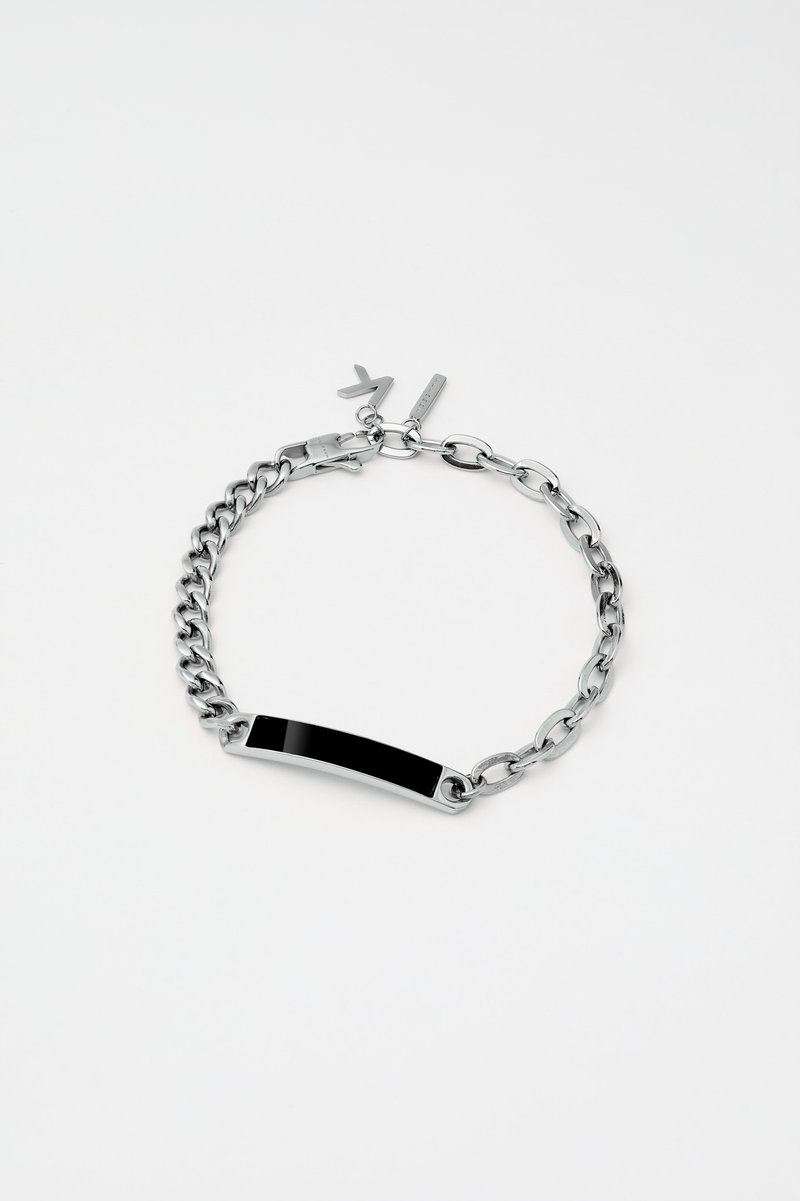 Chain2Chain Silver & Black Enamel Bracelet  手链 - 手链/手环 - 不锈钢 