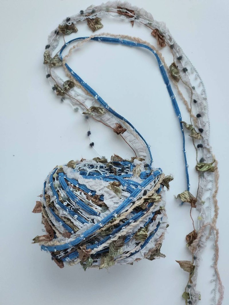 日本混合纱线　980厘米 - 编织/刺绣/羊毛毡/裁缝 - 其他人造纤维 蓝色