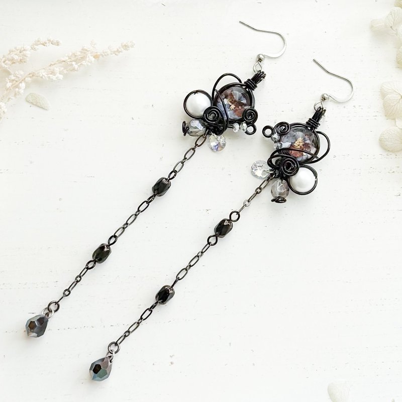 恶魔之心 - 耳环/耳夹 - 其他材质 黑色