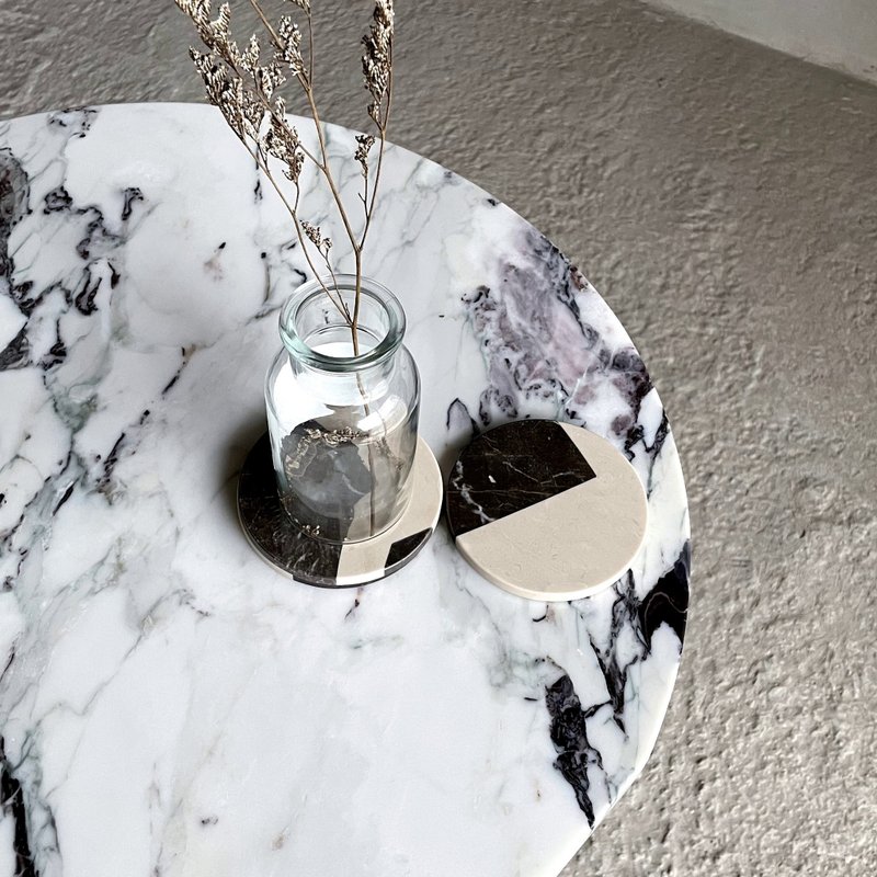 天然大理石水刀拼花杯垫│忠石石材 - 杯垫 - 石头 多色