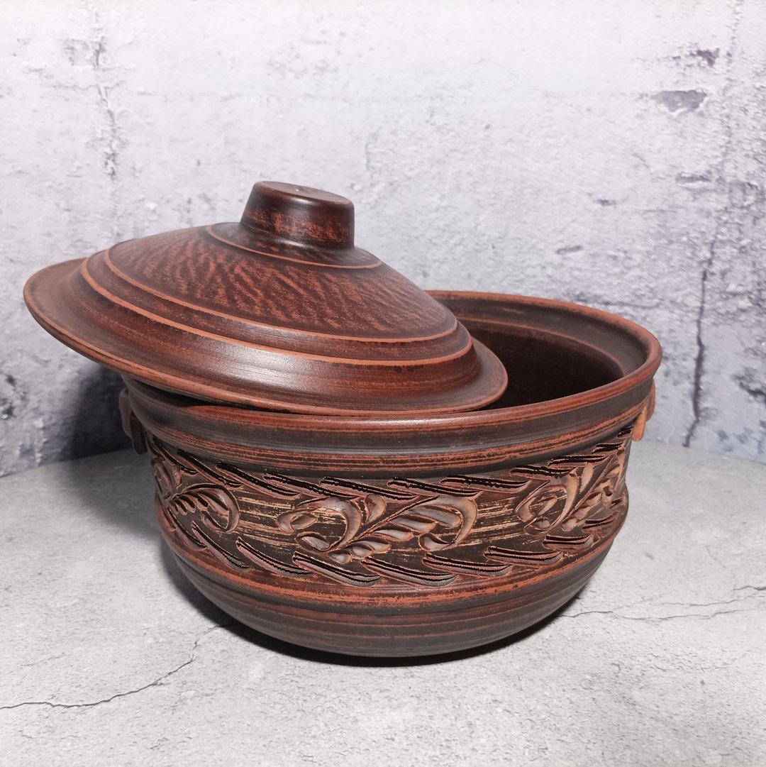 陶器大砂锅 3000 毫升手工红粘土烹饪锅 - 锅具/烤盘 - 粘土 