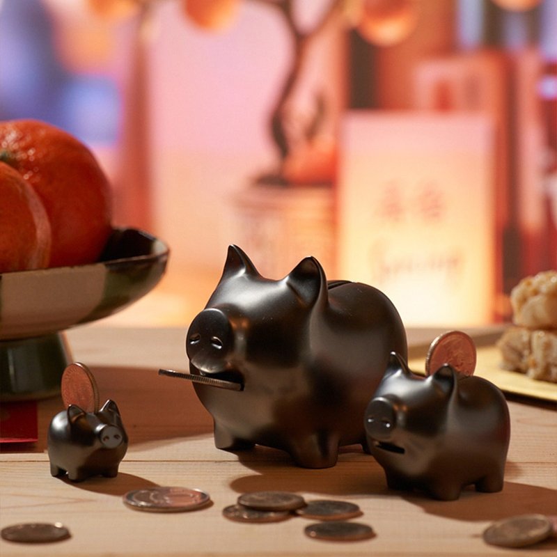 GOLDENPIG | 招财金猪 伍 雾镍黑 - 摆饰 - 贵金属 黑色