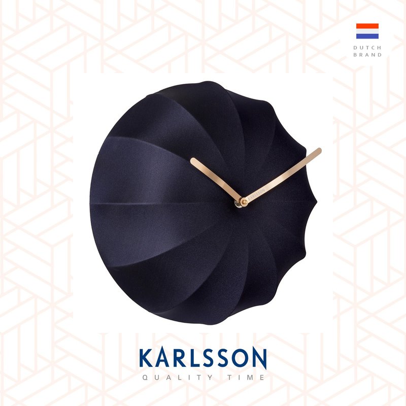 荷兰Karlsson Wall clock Stretch lycra blue深蓝色布艺设计挂钟 - 时钟/闹钟 - 其他人造纤维 蓝色