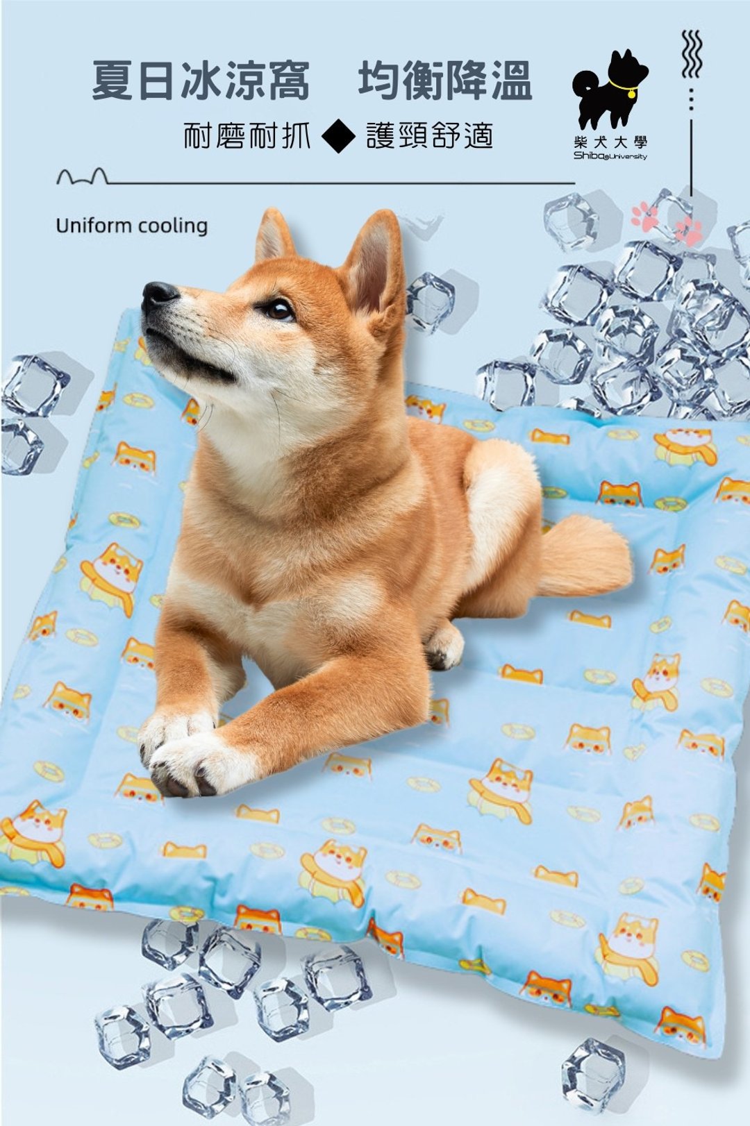 柴犬大学 宠物冰凉凝胶床垫 狗凉垫 猫凉垫 狗床垫 宠物凉垫 狗床 - 床垫/笼子 - 防水材质 