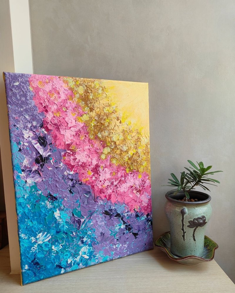 【太阳】压克力无框画/挂画/原画/摆饰/新居入厝/新年礼物 - 摆饰 - 棉．麻 