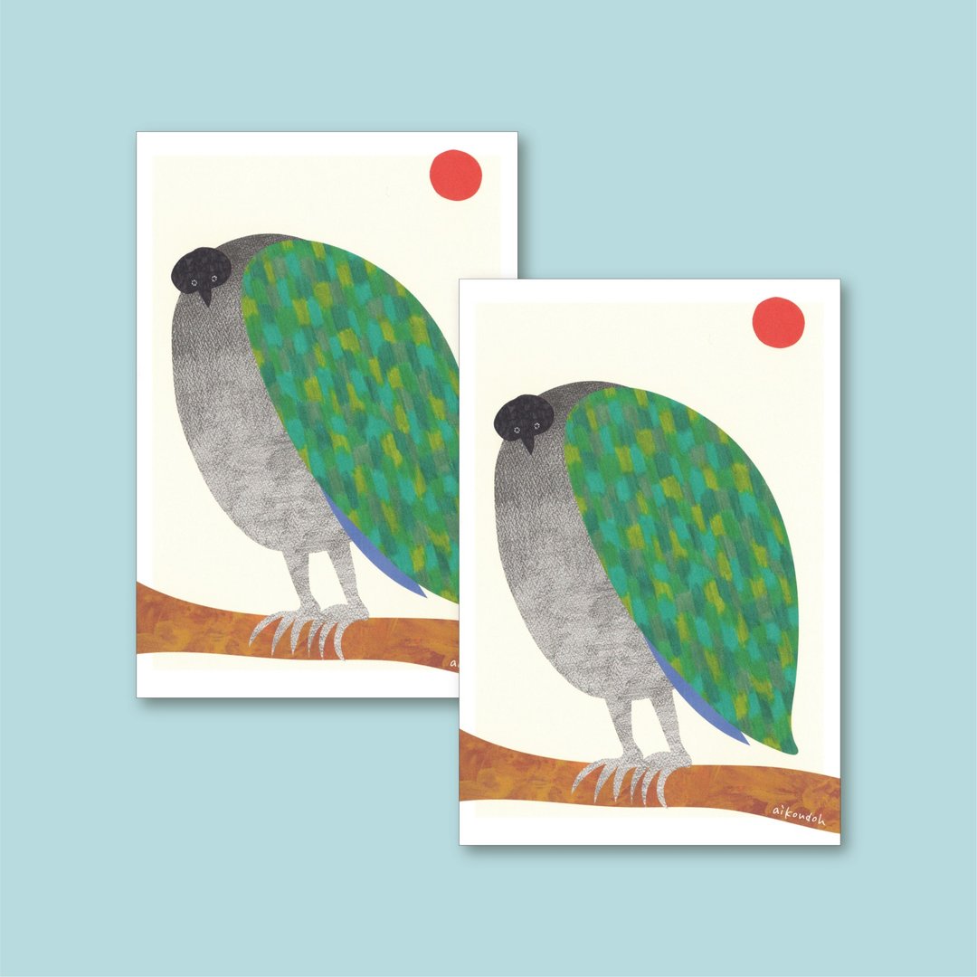 明信片【bird】两入组 - 卡片/明信片 - 纸 绿色