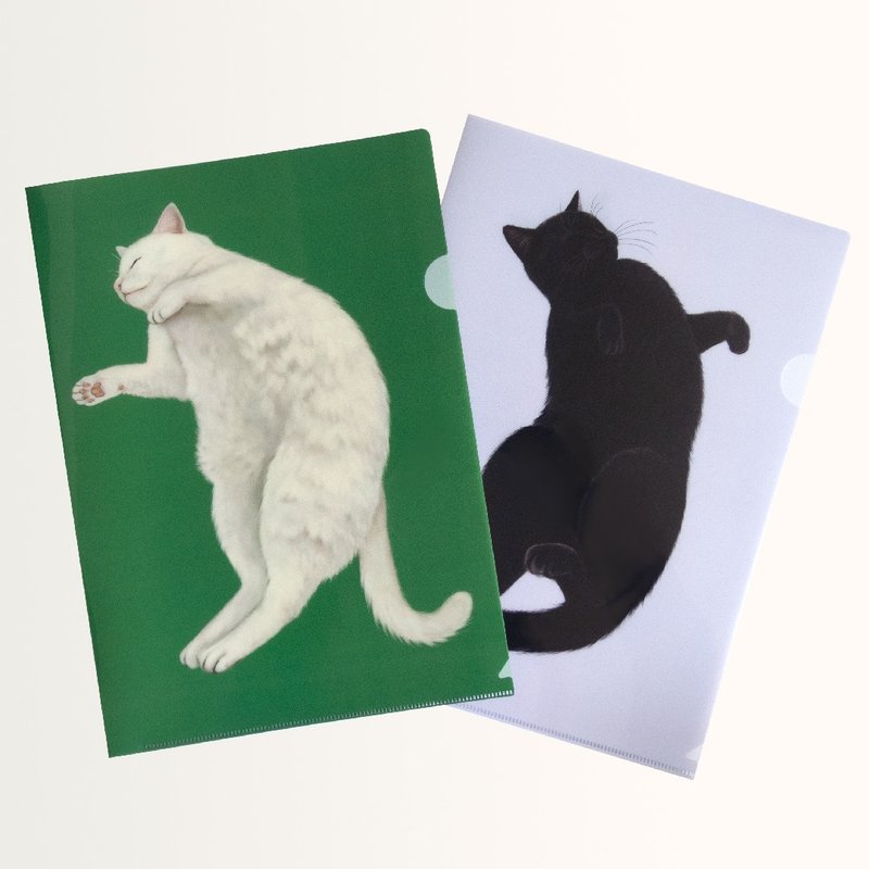 A4 透明文件夹 ~ 黑白猫 - 文件夹/资料夹 - 塑料 绿色