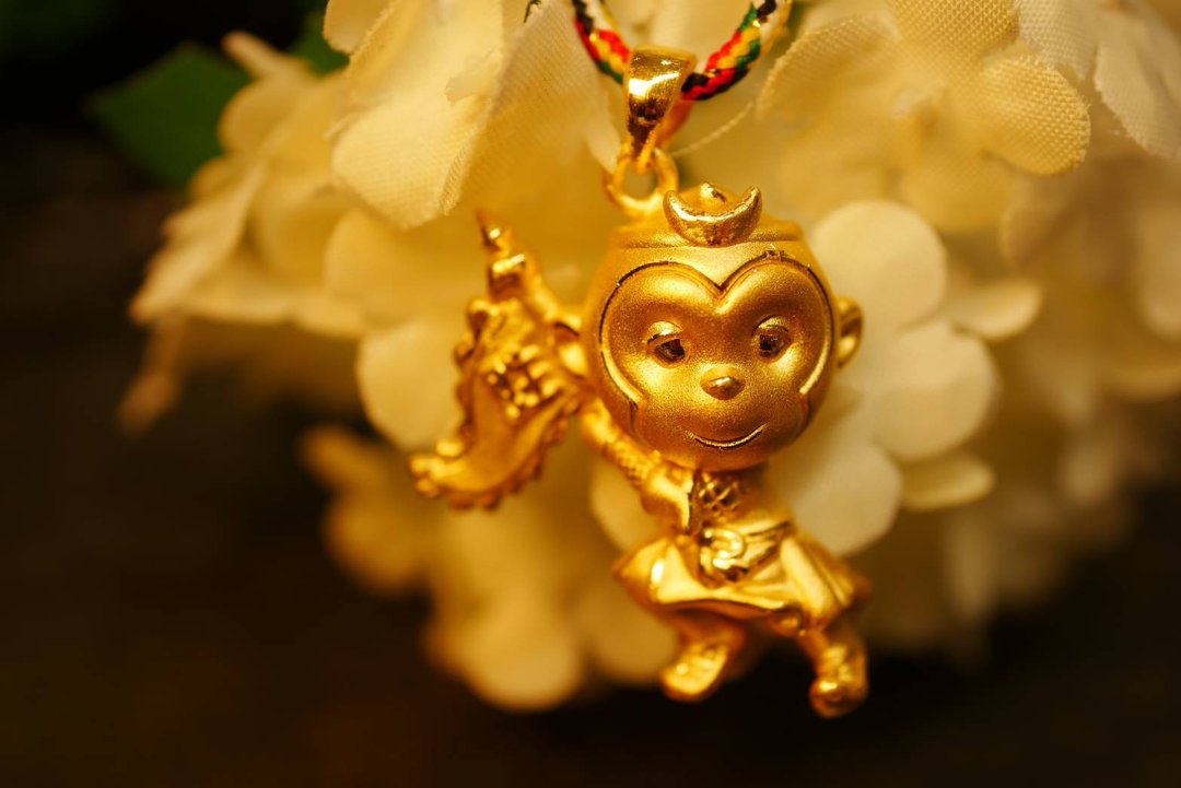 黄金坠子-生肖猴金饰坠子-黄金9999 - 项链 - 24k 金 金色