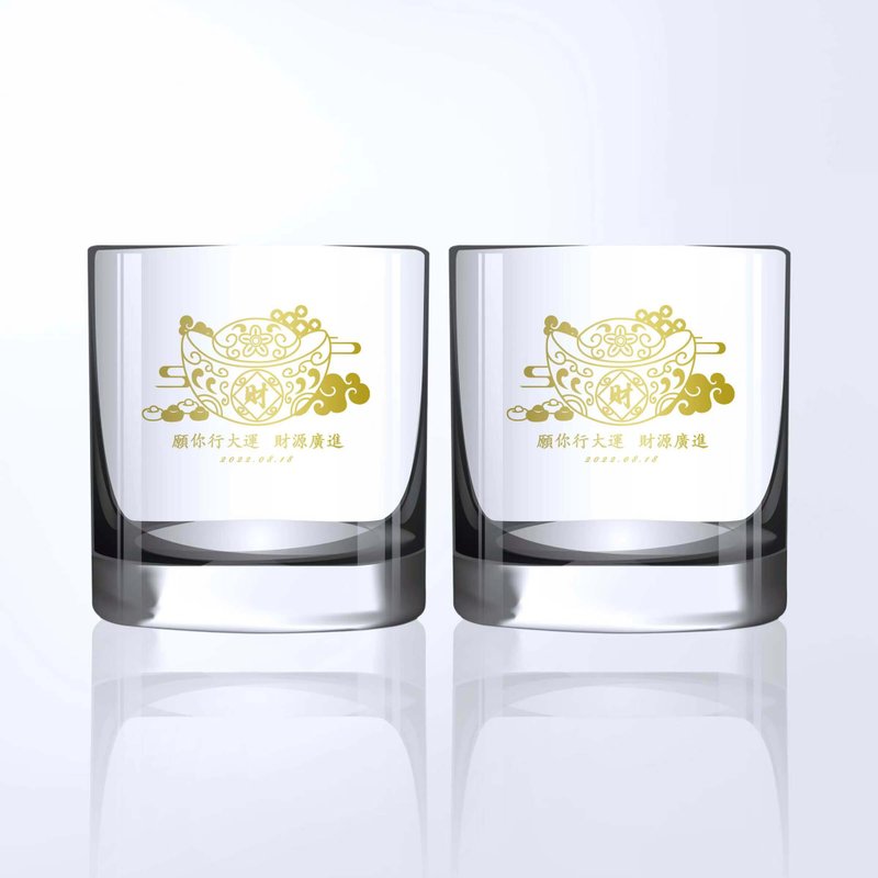 定制化礼品 招财进宝威士忌杯对杯雕刻 订制祝贺礼品 - 酒杯/酒器 - 玻璃 