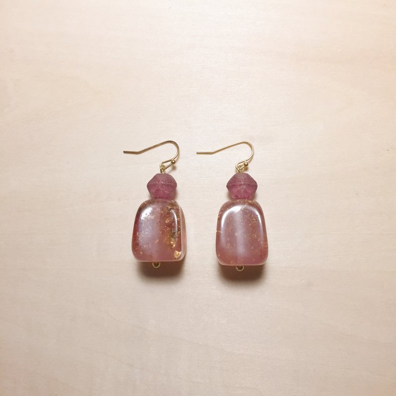 复古葡萄果冻耳环 - 耳环/耳夹 - 树脂 紫色