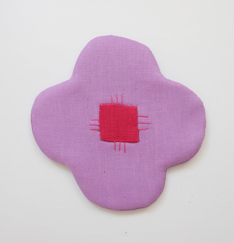花痴形杯垫 / Baby Bloom 杯垫 - 薰衣草色 - 杯垫 - 棉．麻 紫色