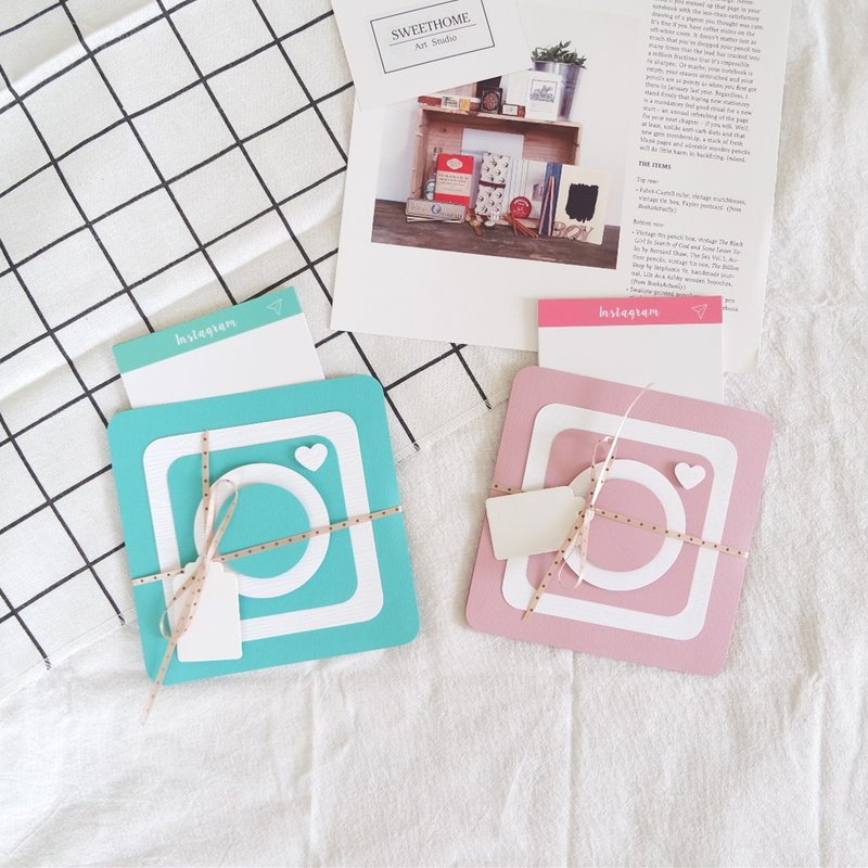 现货 / IG 造型手工卡片 马卡龙色－口袋式收纳小卡 生日卡片 - 卡片/明信片 - 纸 