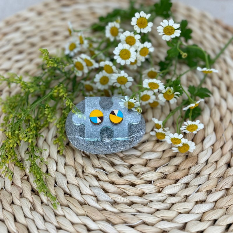 民族色彩-天然木制防过敏耳环| Earring - 耳环/耳夹 - 木头 多色