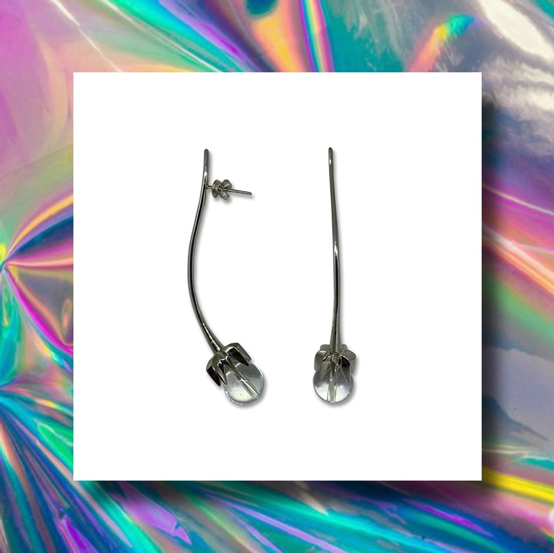 MAKLIPHON : Earrings - 耳环/耳夹 - 纯银 银色