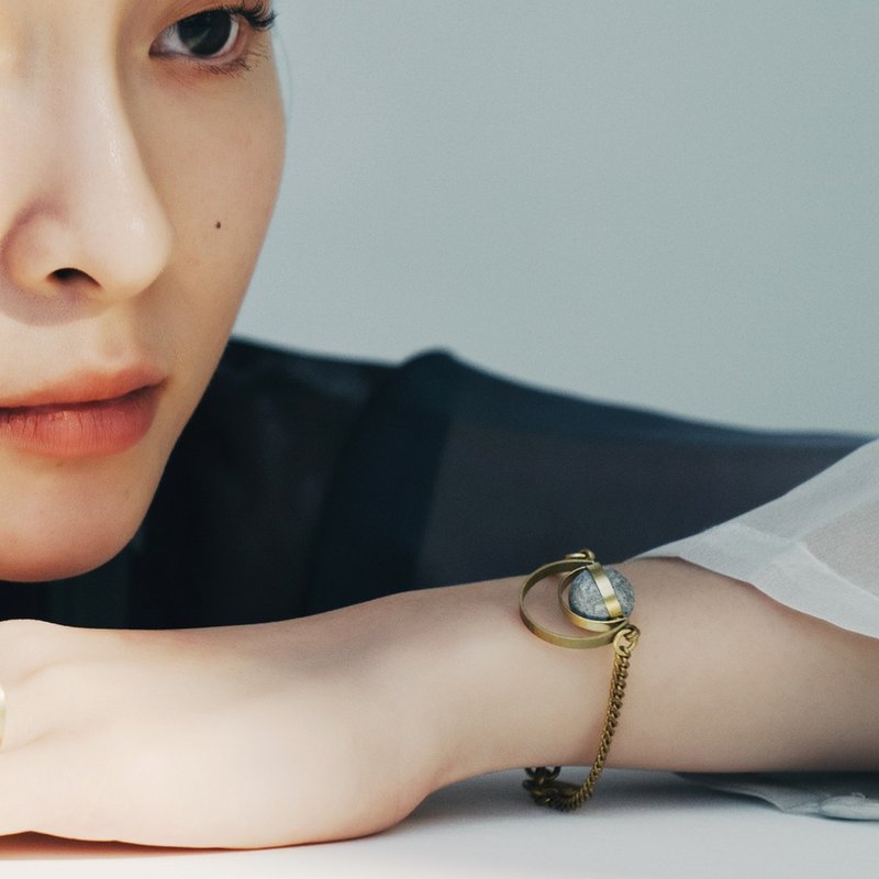 黄铜水泥半月手链 Agaric Garden x C3CraftStudio 月球之旅 - 手链/手环 - 水泥 灰色