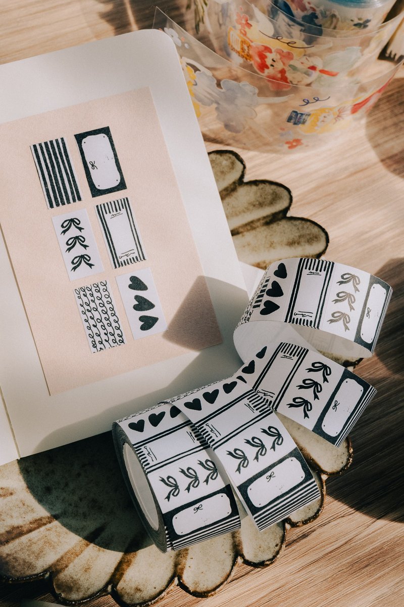 黑色-PaperNote标签贴纸扭蛋 - 纸胶带 - 纸 黑色