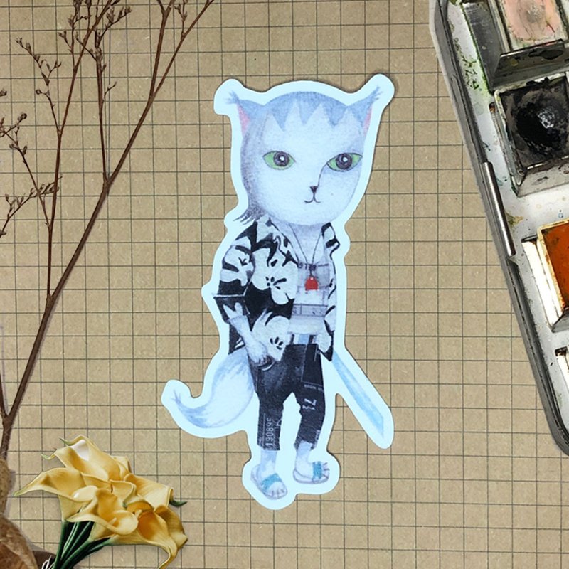 和纸贴纸/手帐贴纸 |喵肖像系列 - 贴纸 - 纸 