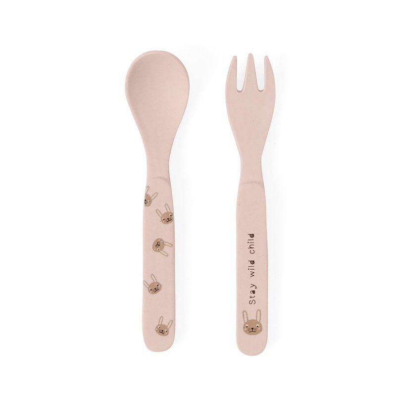 竹纤维餐具 / 小兔 (汤匙+叉子) - 儿童餐具/餐盘 - 环保材料 多色