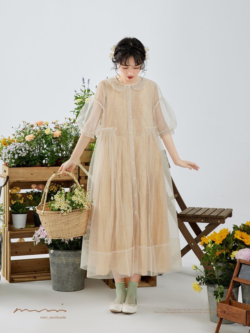 红发少女安妮 泡泡袖 网纱外搭罩衫 - 洋装/连衣裙 - 其他材质 多色