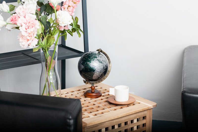 SkyGlobe 6寸网版七彩绿刻度尺木头底座地球仪 - 摆饰 - 塑料 绿色