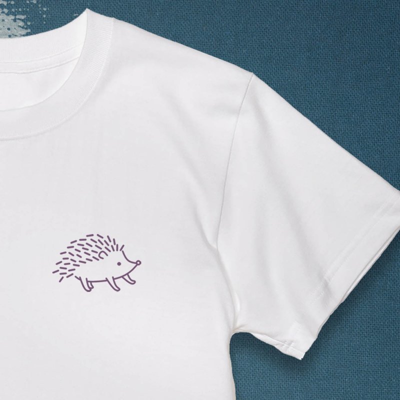 刺猬 Hedgehog 棉T恤 白色 中性 休闲 户外 定制 送礼 - 中性连帽卫衣/T 恤 - 棉．麻 白色