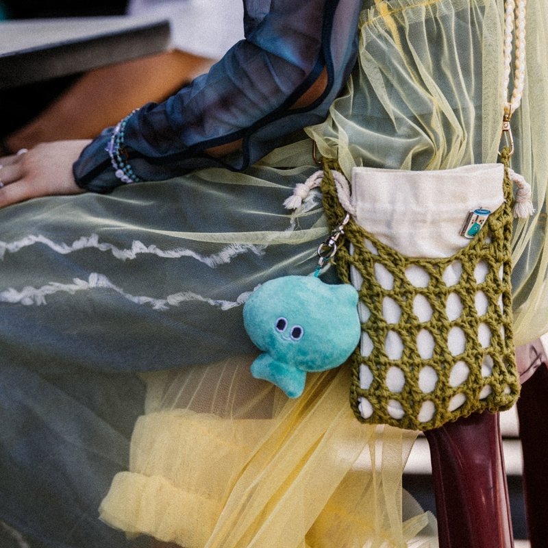 We TAIWAN | a-Weeee 娃娃 - 吊饰 - 棉．麻 绿色